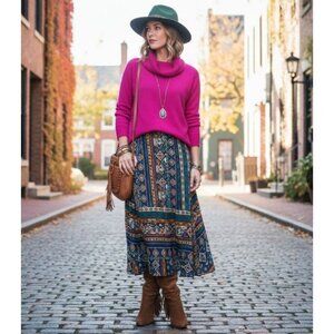 J, Crew Pink Wool Alpaca Barbiecore Turtle Neck Pullover Knit Sweater Small NWT